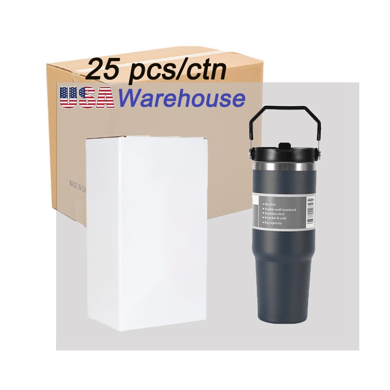 New Arrival 20oz/30oz Stainless Steel Vacuum Flask American Style Travel Mug with Insulated Handle Tumbler Lids Straw for Coffee