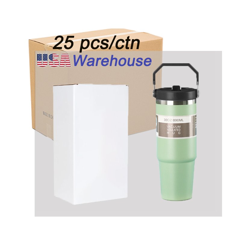 New Arrival 20oz/30oz Stainless Steel Vacuum Flask American Style Travel Mug with Insulated Handle Tumbler Lids Straw for Coffee