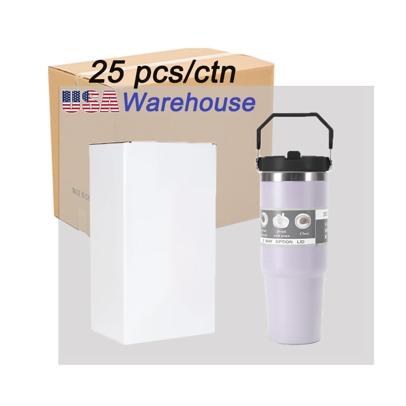 New Arrival 20oz/30oz Stainless Steel Vacuum Flask American Style Travel Mug with Insulated Handle Tumbler Lids Straw for Coffee