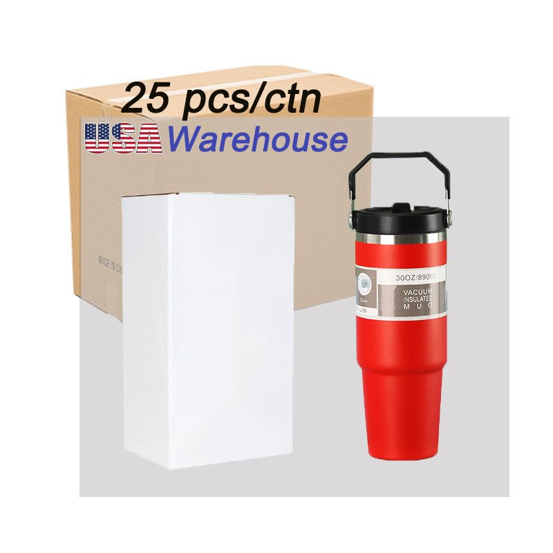 New Arrival 20oz/30oz Stainless Steel Vacuum Flask American Style Travel Mug with Insulated Handle Tumbler Lids Straw for Coffee
