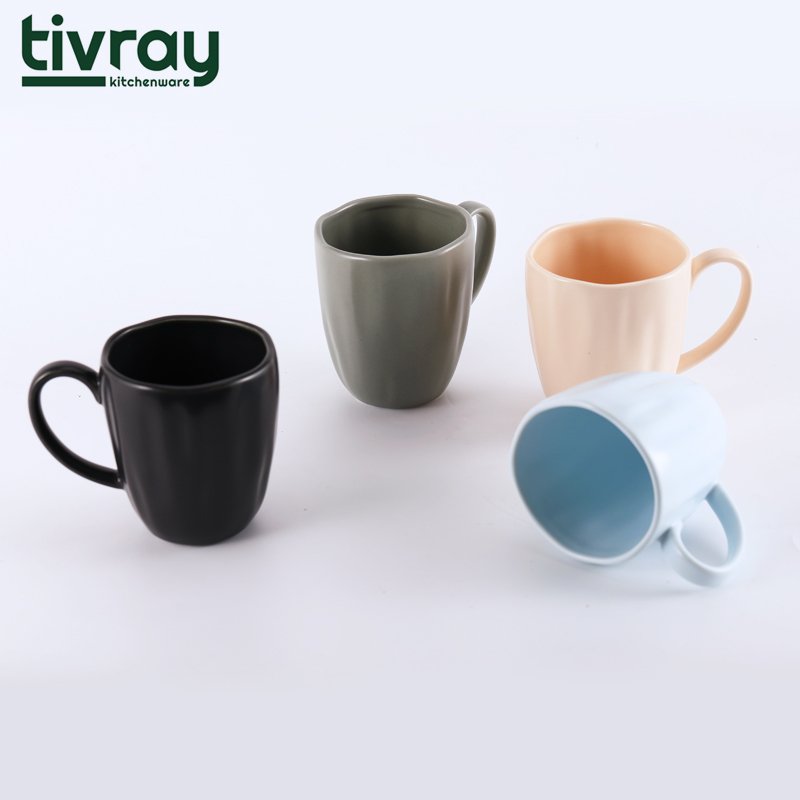 Tivray Custom Solid Color Under Matte Glaze Mug Eco Friendly Milk Tea Cup Sublimation Full Color Ceramic Coffee Mug 11.9 Oz
