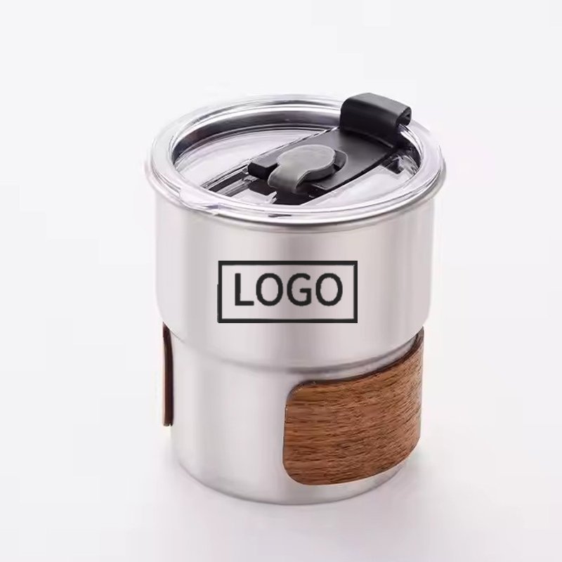 Wholesale Free customized LOGO Food grade 304 SS Creative Stainless Steel cup Beer Mug 300ml Outdoor Camping Coffee Mug