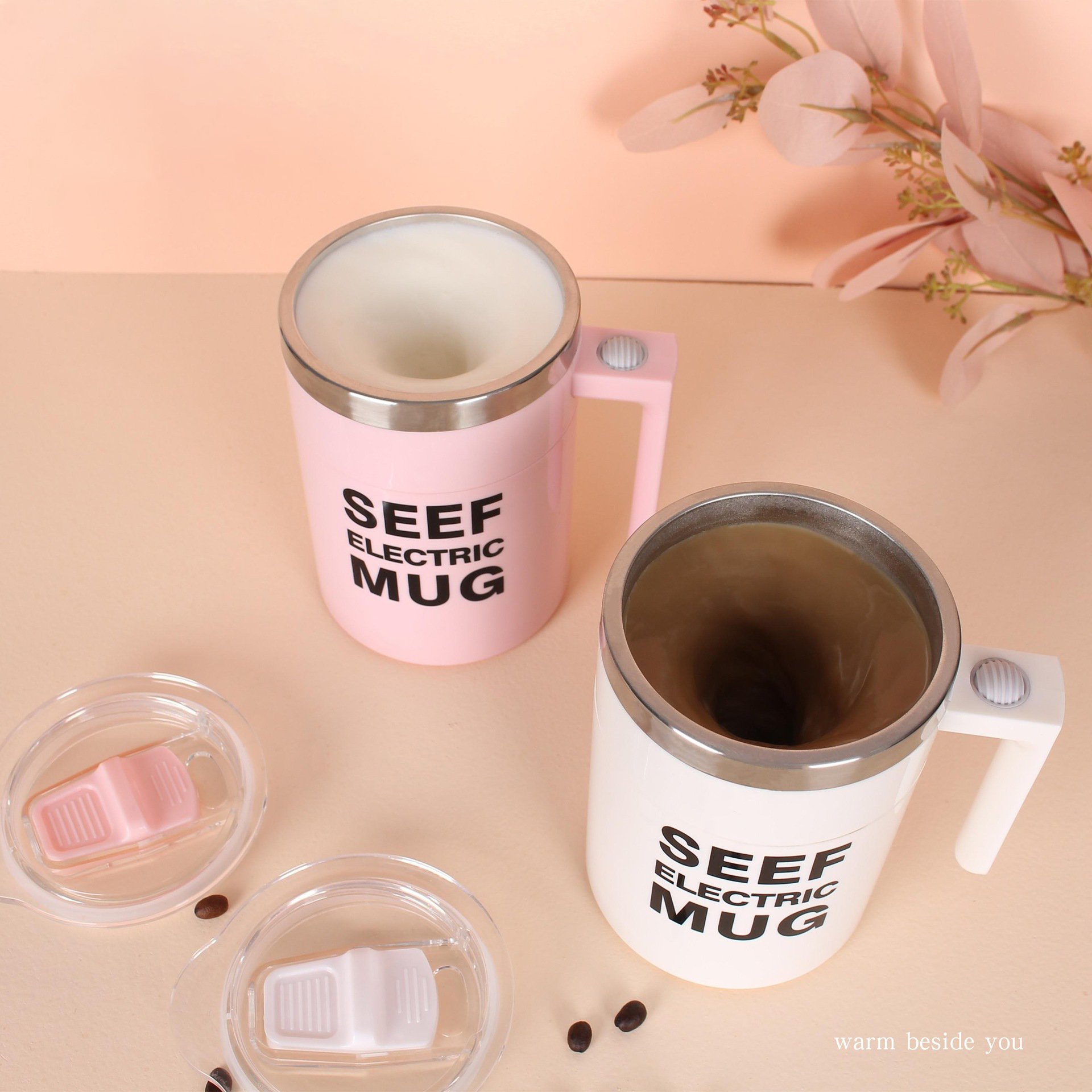 DD3086 Hot Chocolate Funny Coffee Mix Cup Gift Battery Blending Sealing Cups Automatic Self Stirring Mug For Tea