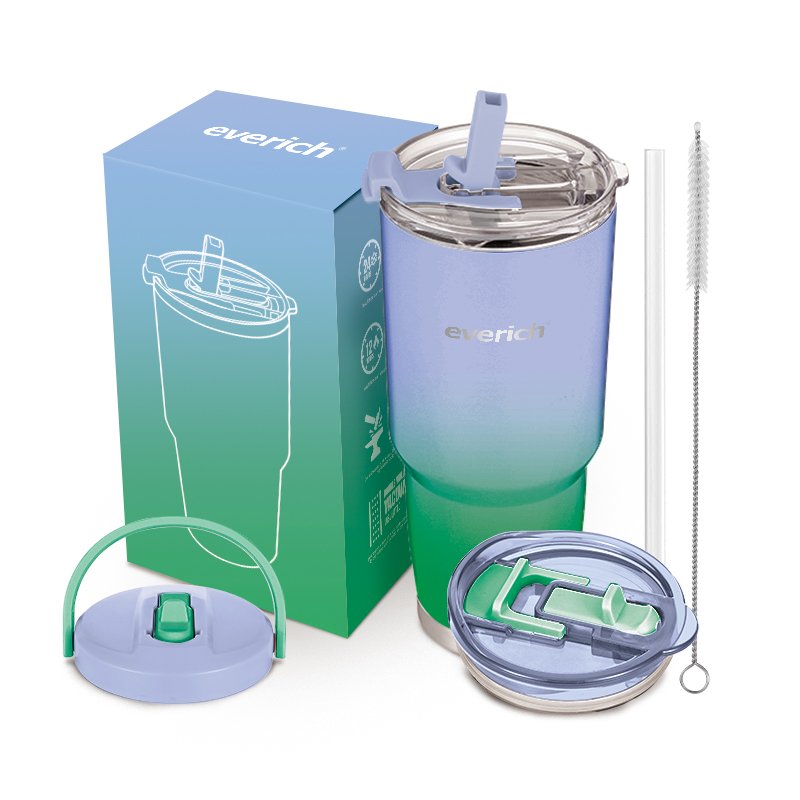 Hot sale ODM tumbler with double using lid insulated vacuum flask with straw lid