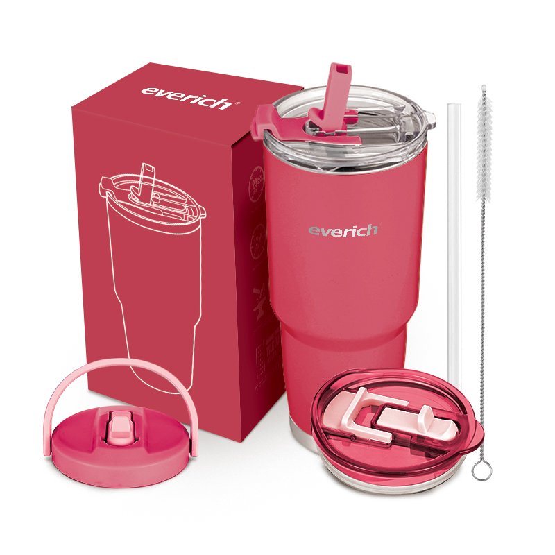 Hot sale ODM tumbler with double using lid insulated vacuum flask with straw lid