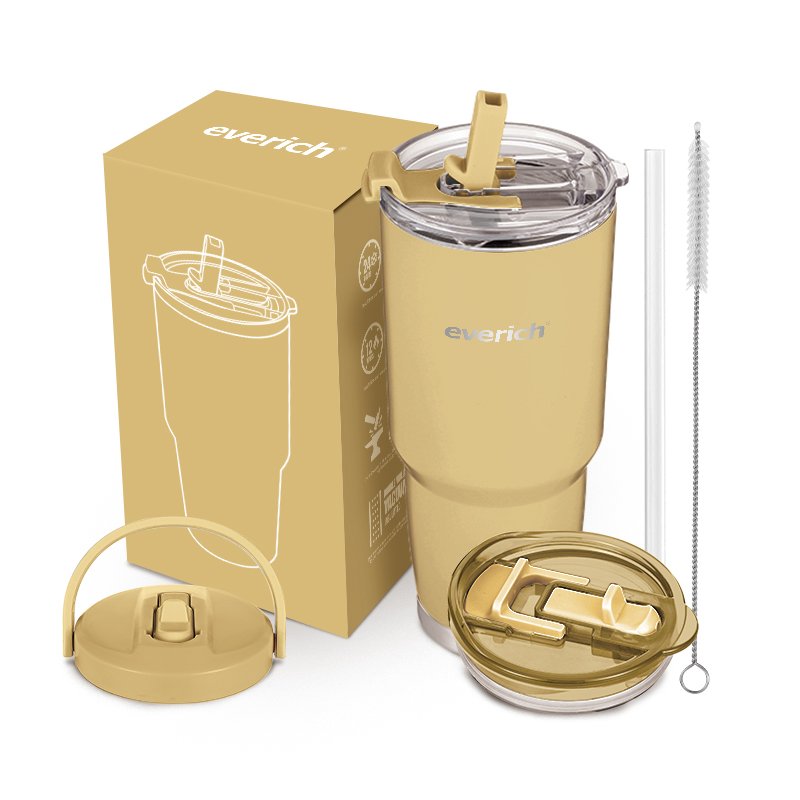 Hot sale ODM tumbler with double using lid insulated vacuum flask with straw lid