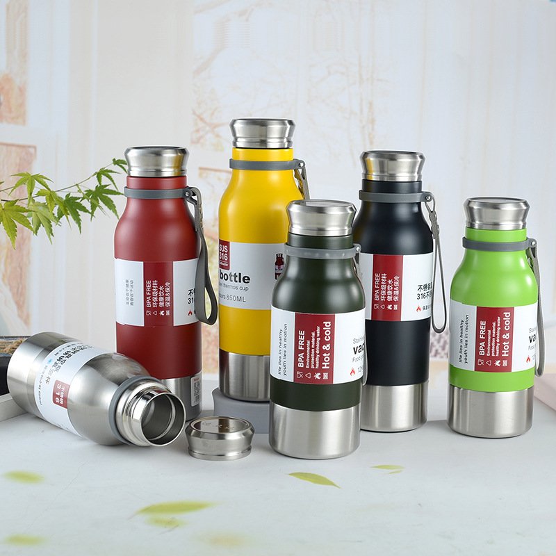 2024 New Outdoor Termo Custom Gift Logo 304 Stainless Steel 650Ml/850Ml/1100Ml Vacuum Flask Sports Drinking Water Bottle