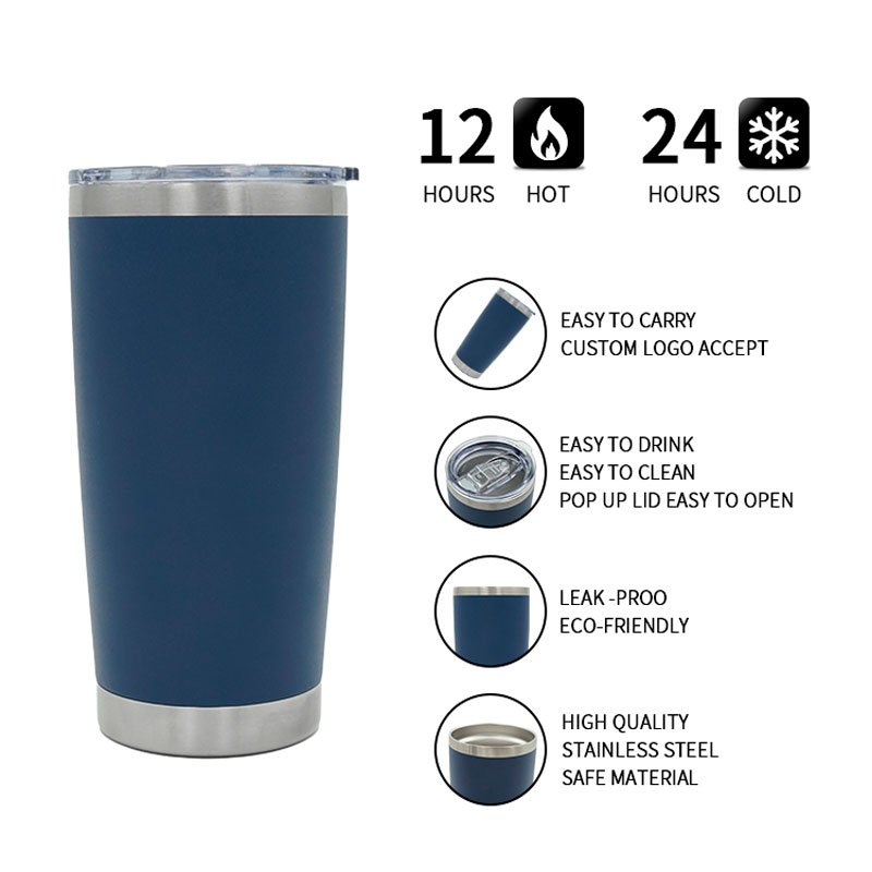 600ml Travel Coffee Mug Double Walled Stainless Steel Tumbler Mugs Drinking Coffee Cup Color Box Modern Vacuum classic 20 Oz