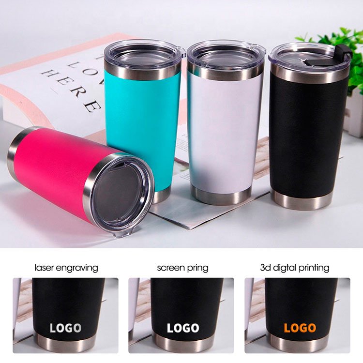 600ml Travel Coffee Mug Double Walled Stainless Steel Tumbler Mugs Drinking Coffee Cup Color Box Modern Vacuum classic 20 Oz