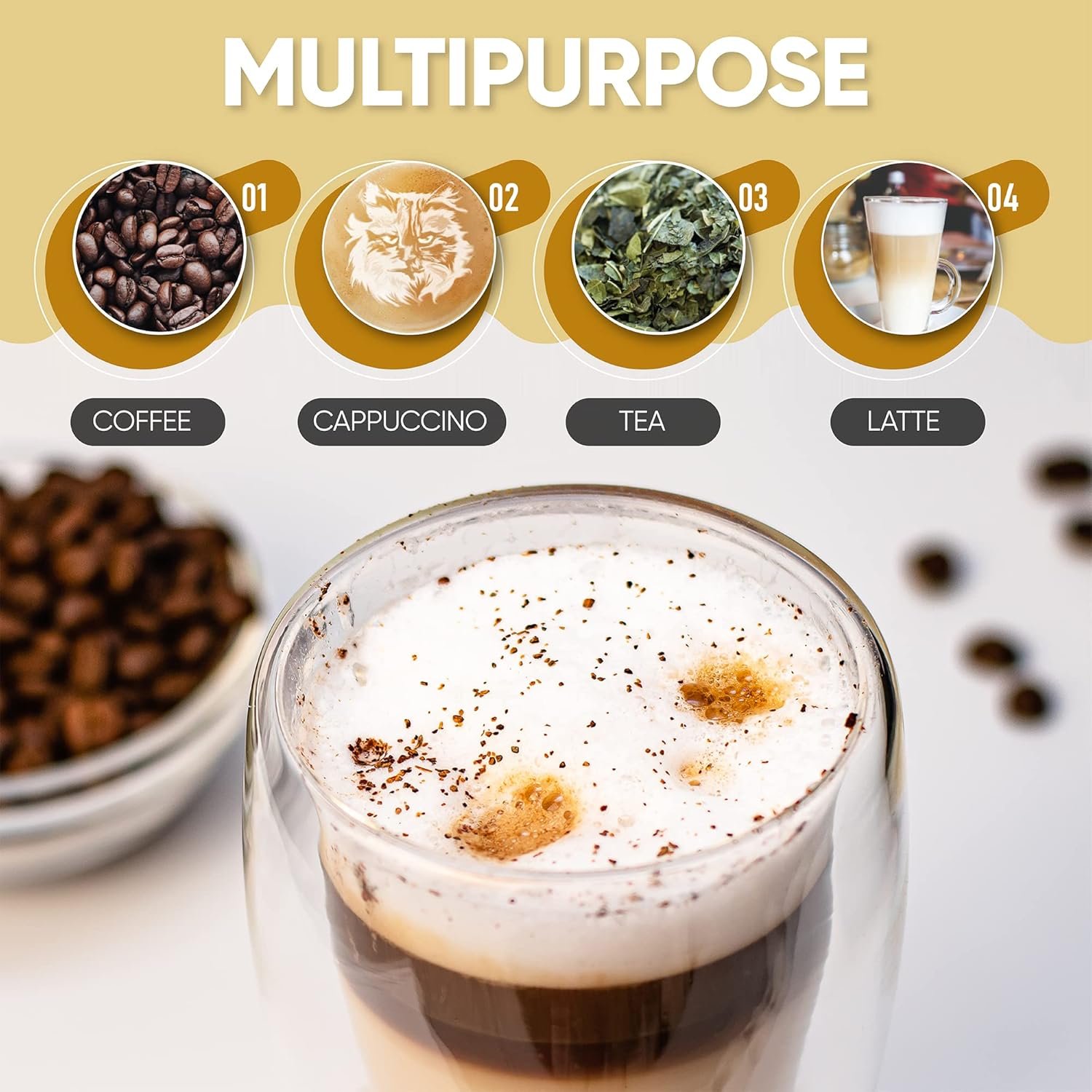 Wholesale 450ml 16oz Double Layer Wall Thermal Round Blank Clear Glass Coffee Tea Cup Mug with Bamboo Lid Handle