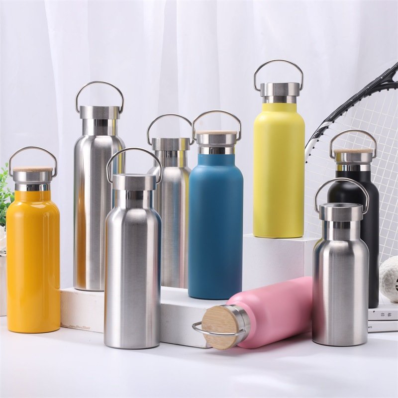 Custom Double Wall 350ml/600ml/750ml BAP Free Vacuum Insulated Stainless Steel Bike Water Bottle