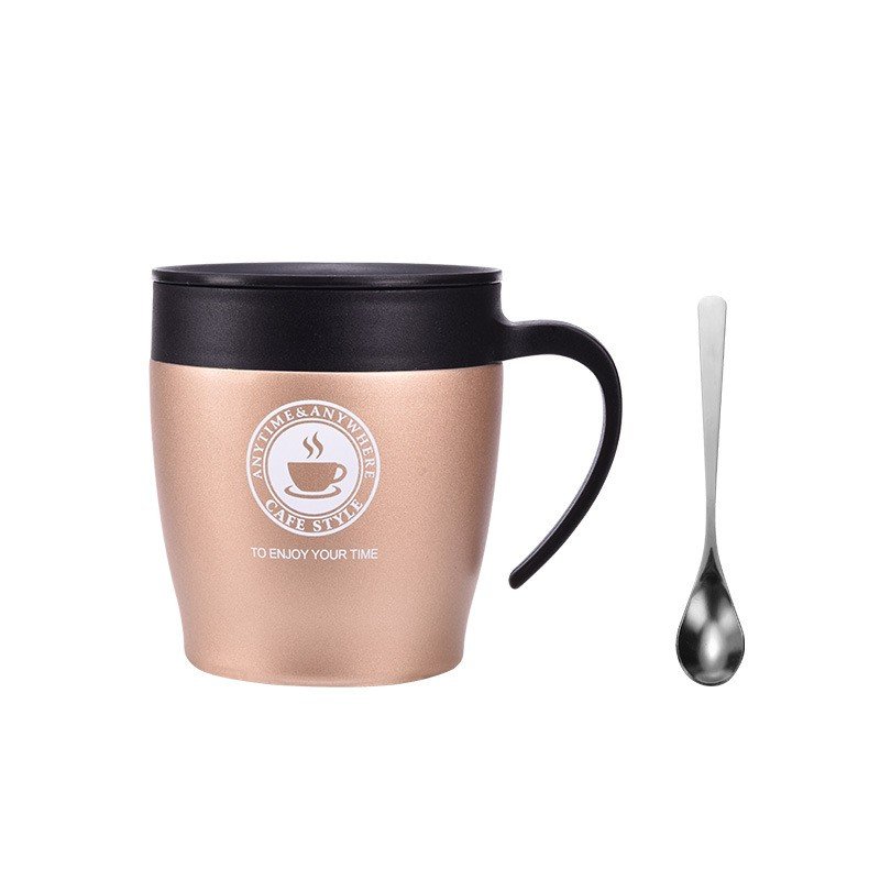 FX Factory 300ml vacuum flask handle stainless steel thermo with lid advertising gift cup office tea mug coffee mug with spoon