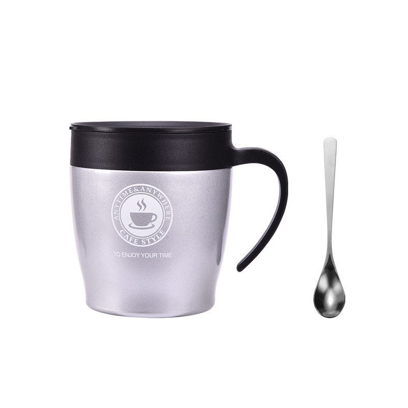 FX Factory 300ml vacuum flask handle stainless steel thermo with lid advertising gift cup office tea mug coffee mug with spoon