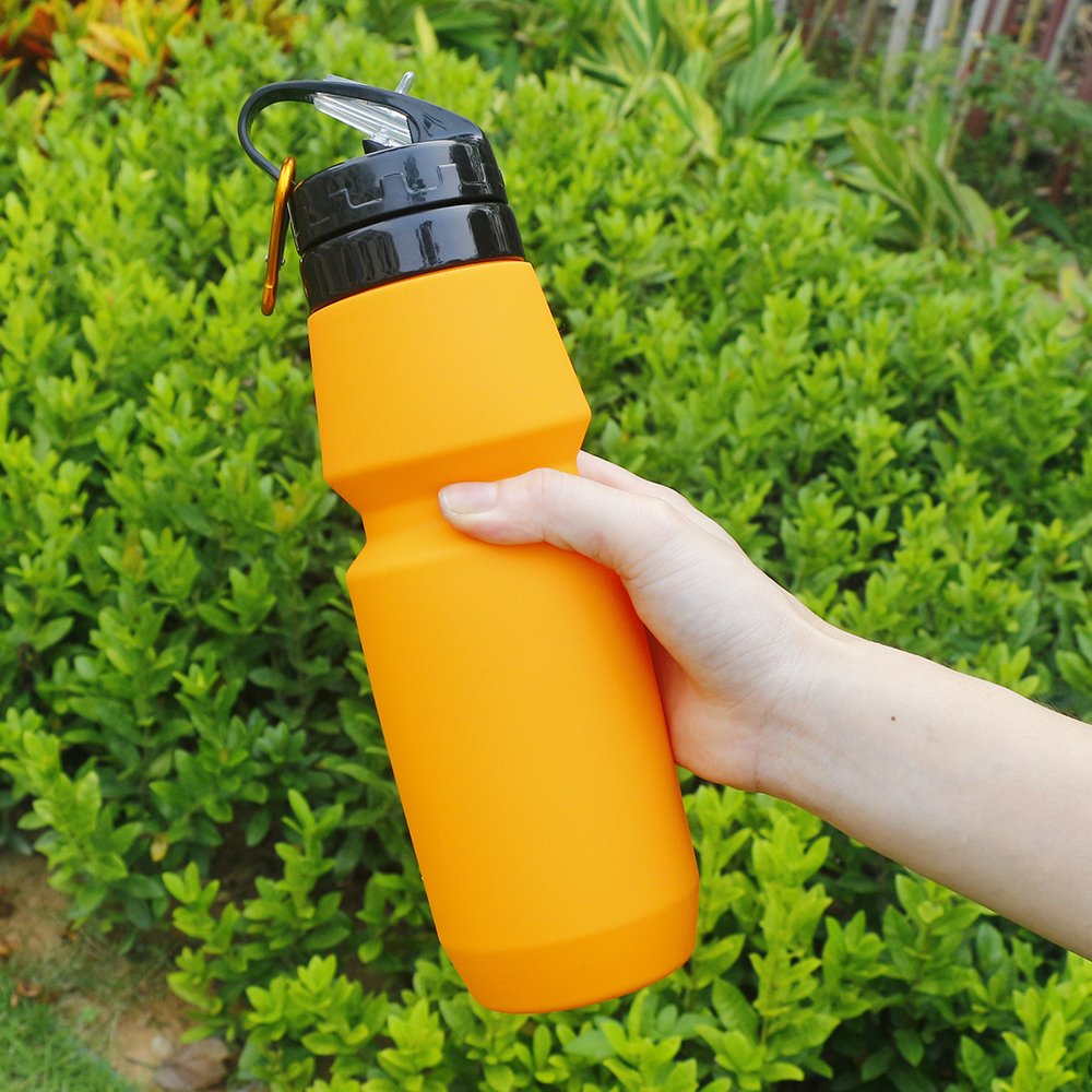 Popular on Facebook silicone collapsible water bottle eco silicone water bottle for bicycling