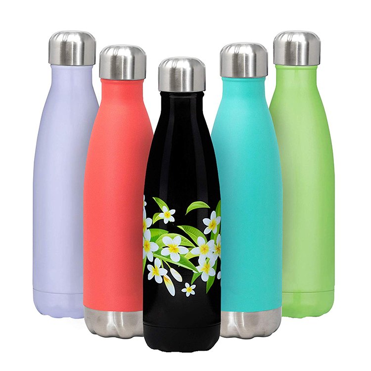 750ml cola shape double wall insulated vacuum stainless steel water bottle
