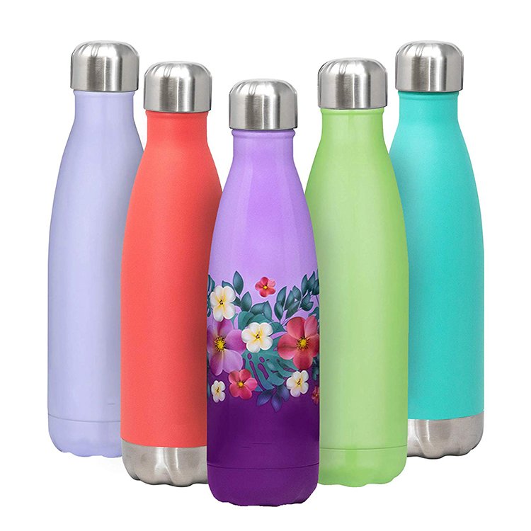 750ml cola shape double wall insulated vacuum stainless steel water bottle