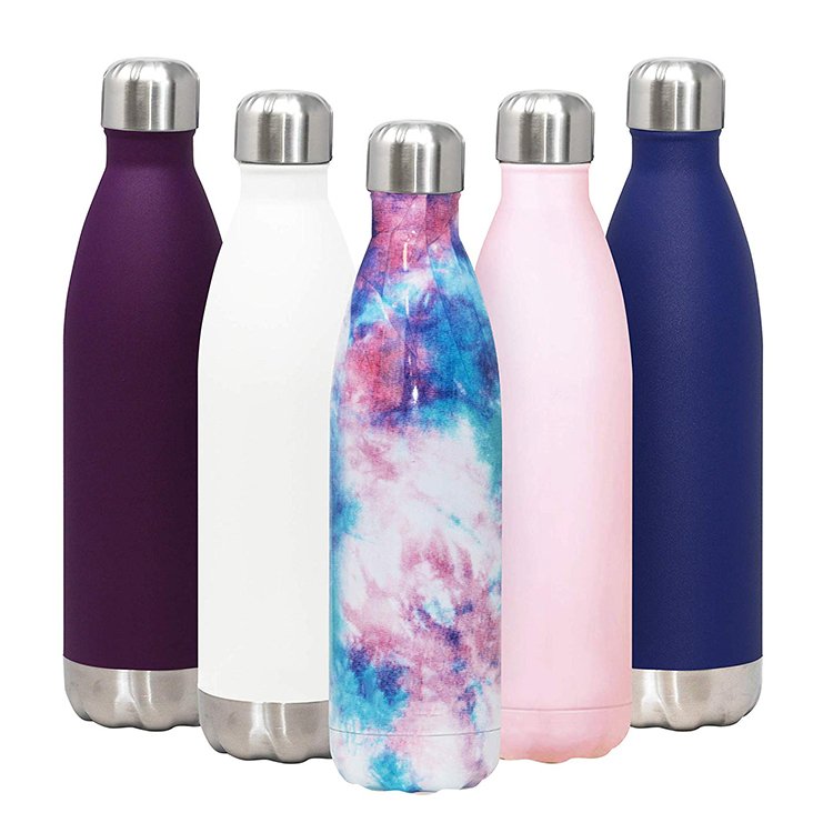 750ml cola shape double wall insulated vacuum stainless steel water bottle