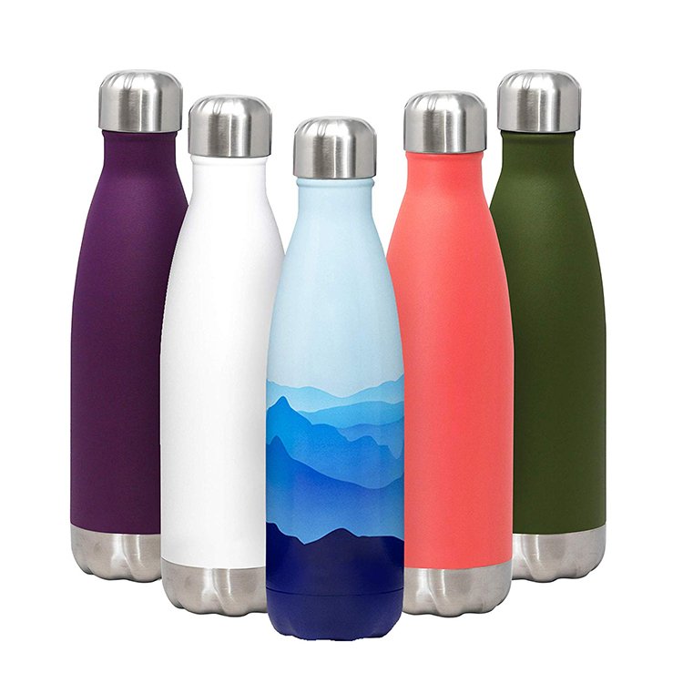 750ml cola shape double wall insulated vacuum stainless steel water bottle