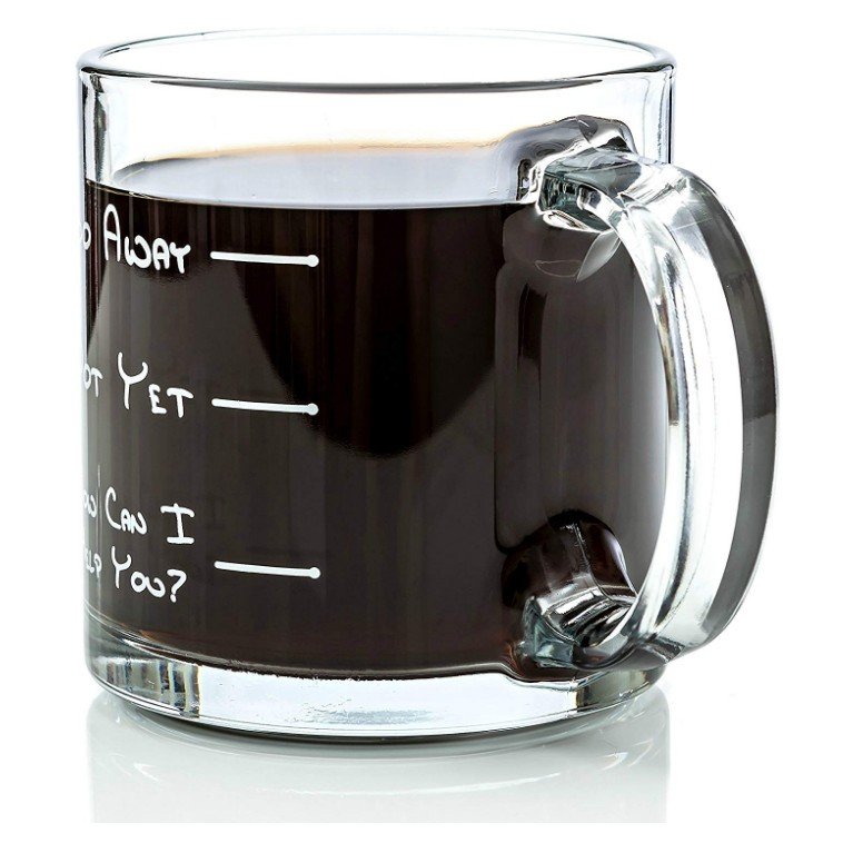Go Away Funny Glass Coffee Mug 13 oz unique Christmas gift cup for dad and mom