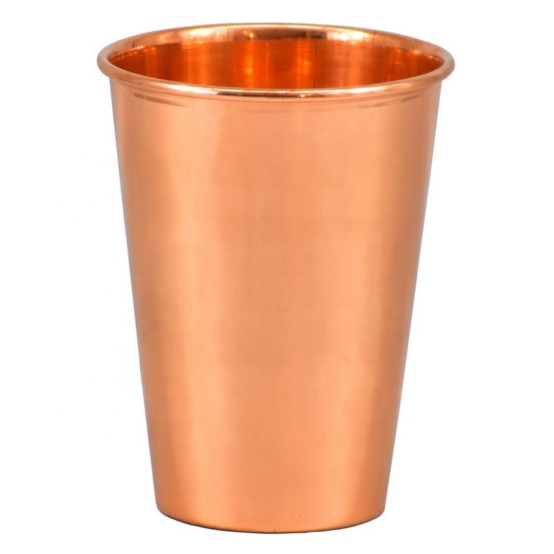 Pure Copper Cup Lassi Glass Solid Copper Mint Julep Cup Moscow Mule Mug Set of 4 Stainless Steel Cup by Axiom Home Accents