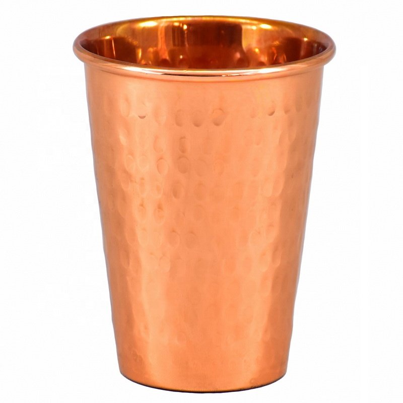 Pure Copper Cup Lassi Glass Solid Copper Mint Julep Cup Moscow Mule Mug Set of 4 Stainless Steel Cup by Axiom Home Accents