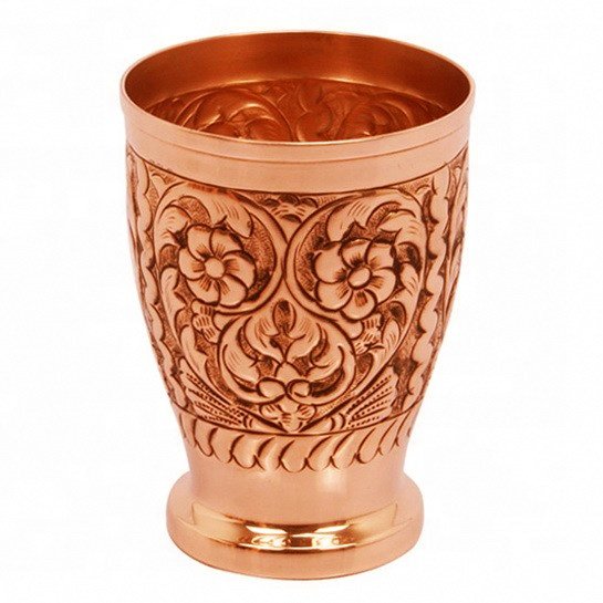 Pure Copper Cup Lassi Glass Solid Copper Mint Julep Cup Moscow Mule Mug Set of 4 Stainless Steel Cup by Axiom Home Accents