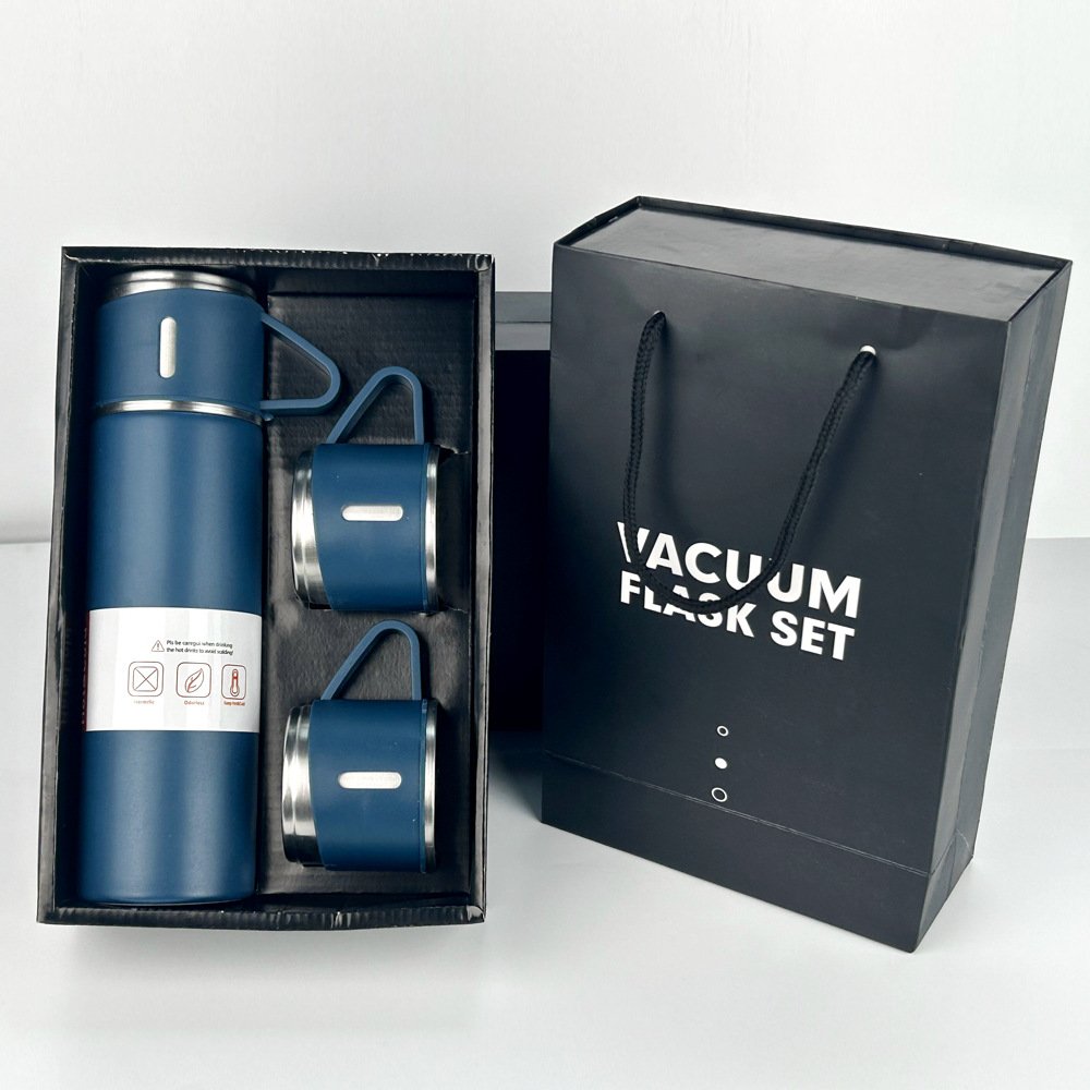 Best Price Stainless Steel Vacuum Flask Gift Set With 3 Lids Popular Hot Thermoses