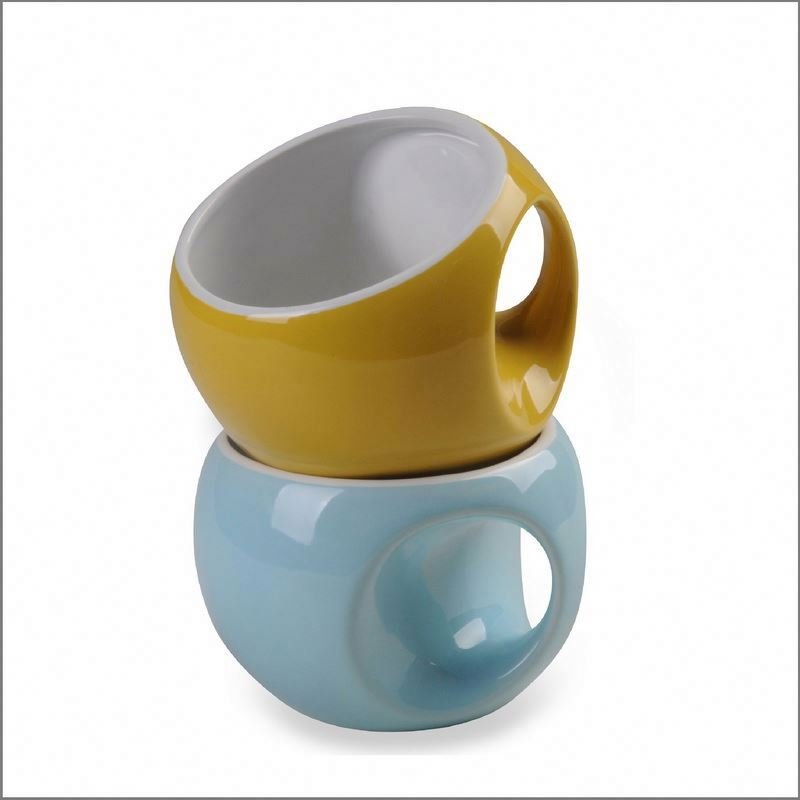 2024 New design Round Stoneware Tea Mug Set Of 6 pcs Color Mugs Ceramic Coffee Cups For Party