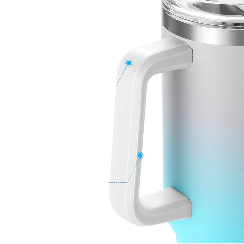 40 Oz Tumbler With Handle And Straw Lid Custom Logo Stainless Steel Vacuum Mug