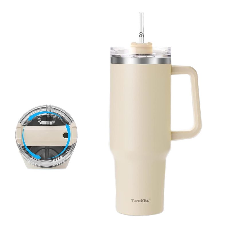 40 Oz Tumbler With Handle And Straw Lid Custom Logo Stainless Steel Vacuum Mug
