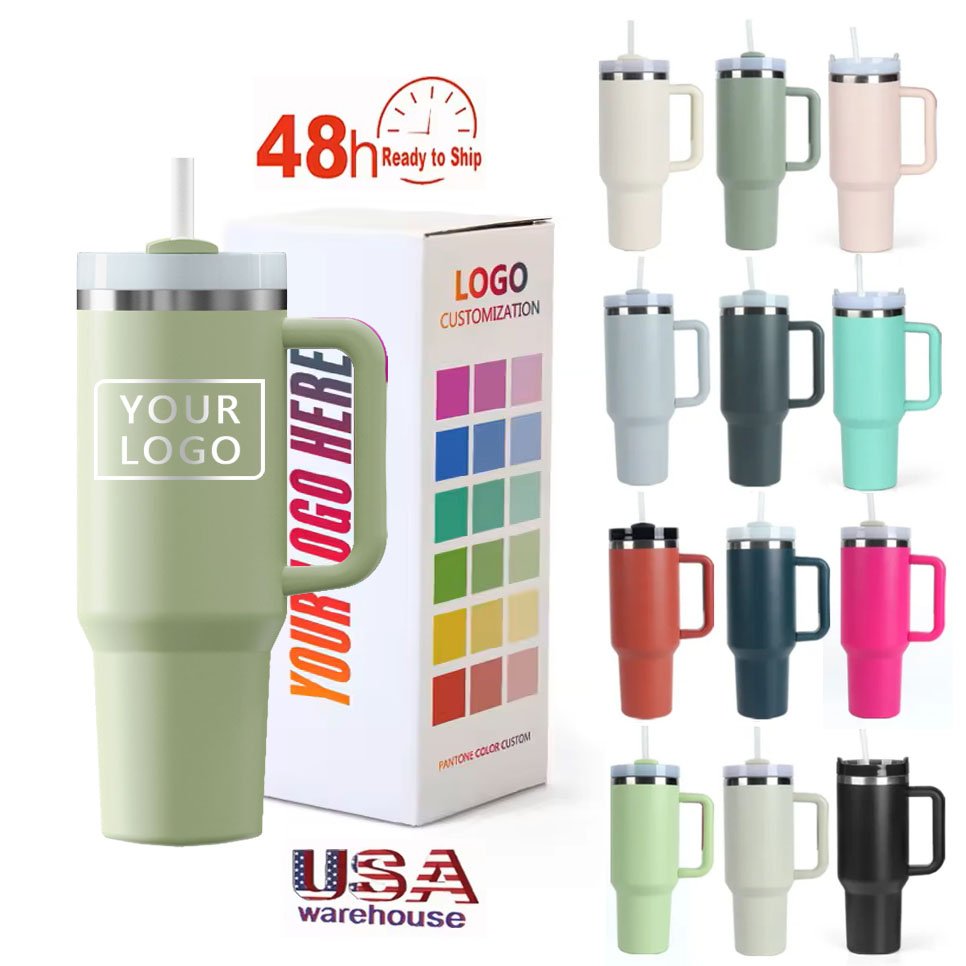 Stainless Steel Vacuum Insulated 40oz Adventure Travel Mugs 40 oz Tumbler with Handle