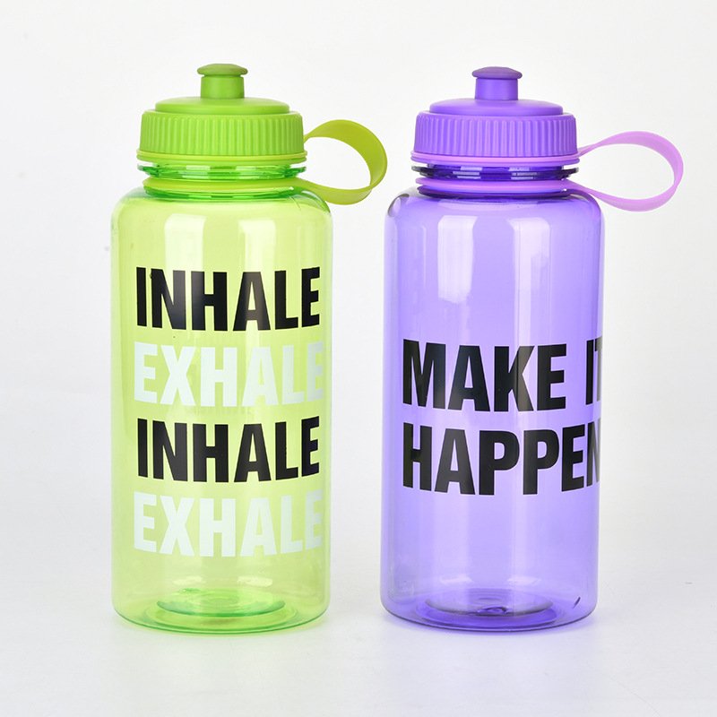 Outdoor Space Large Capacity 1L Transparent Clear Tea Gym Sports Cup Water Bottle