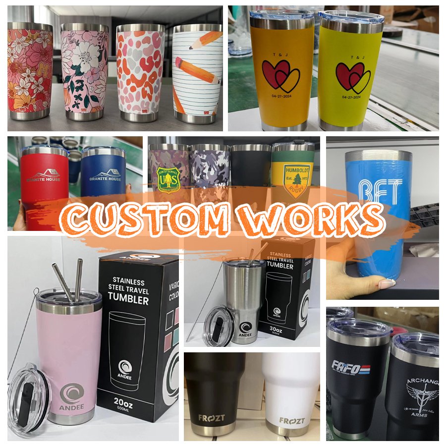 China Supplier 20 oz 30 oz powder coated tumblers wholesale tumbler Cup Double Wall Vacuum Insulated Travel Mug Bulk thermal mug