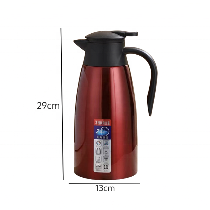 Southeast Asia hot sale 304 stainless steel red vacuum flask kettle Eagle Beak Insulated Kettle with handle for home