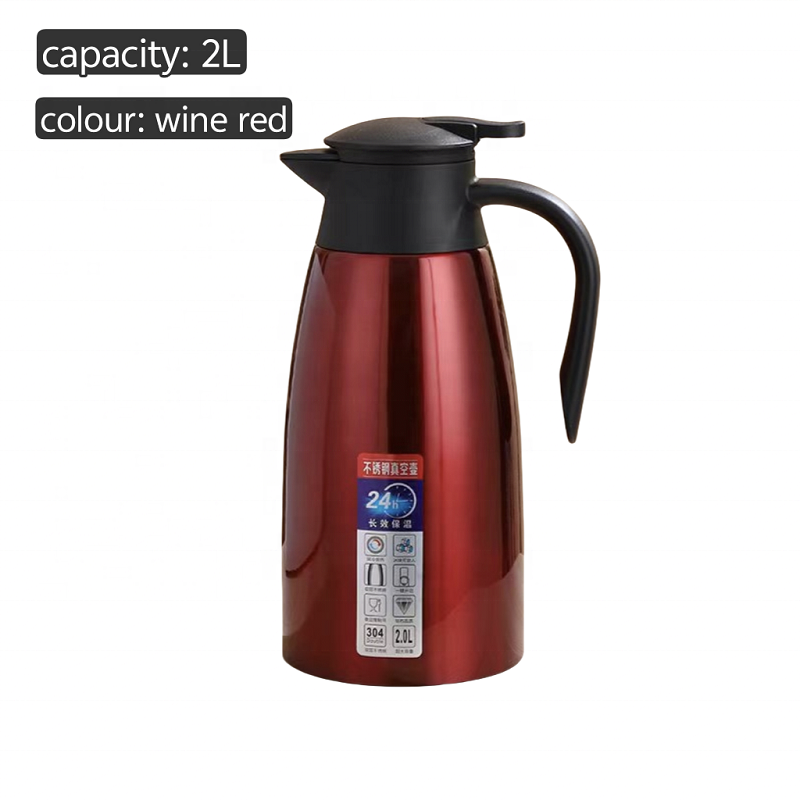 Southeast Asia hot sale 304 stainless steel red vacuum flask kettle Eagle Beak Insulated Kettle with handle for home