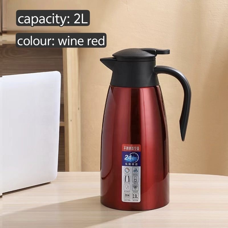 Southeast Asia hot sale 304 stainless steel red vacuum flask kettle Eagle Beak Insulated Kettle with handle for home