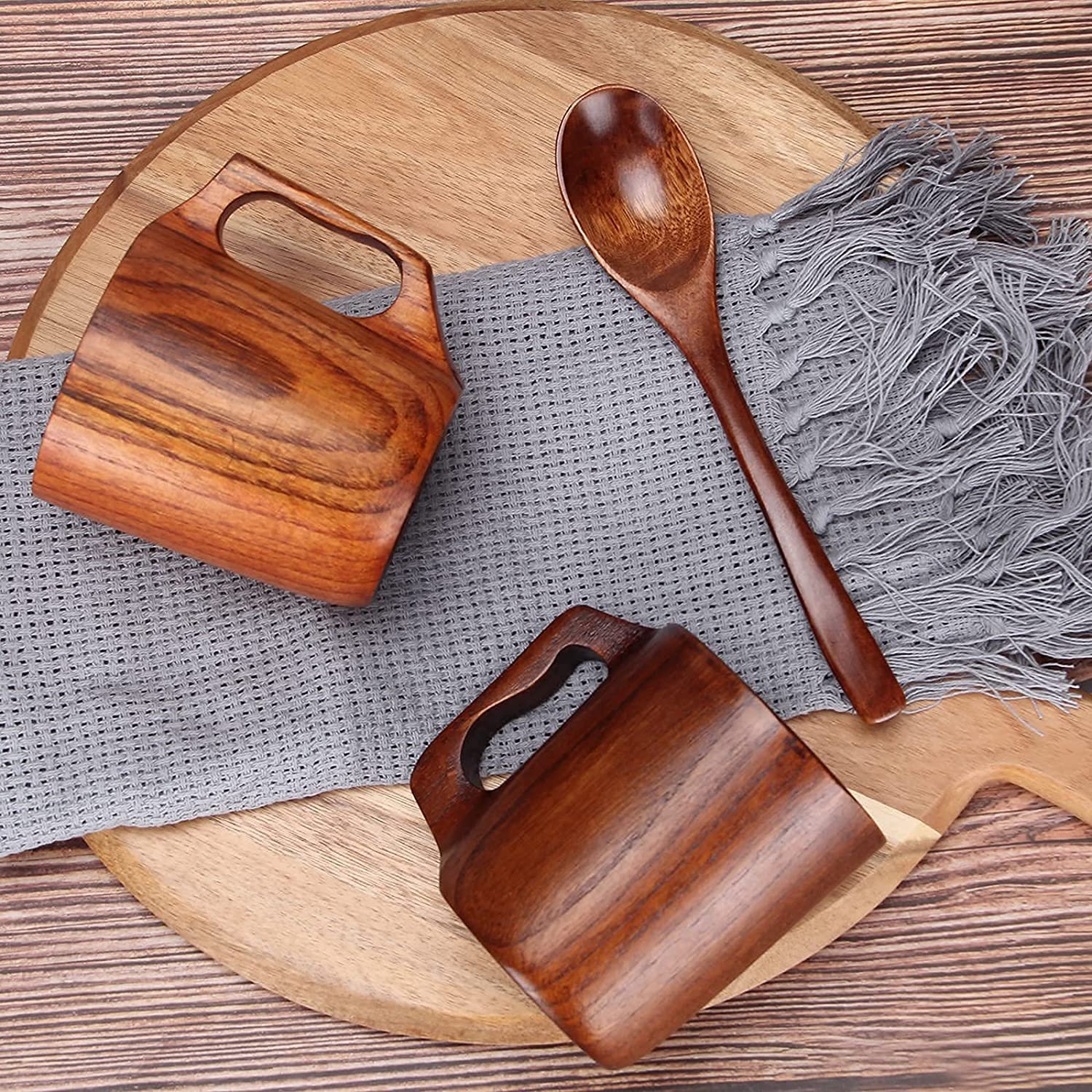 Handmade Wooden Mug for Men Women Coffee Gift Small Wood Cup Tankard Barrel Wooden Beer Outdoor Tea Drinking Cup