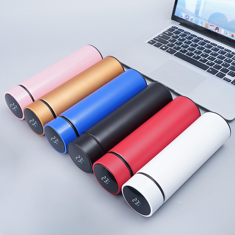 Smart Digital 500ml Vacuum Thermos Flask Led Digital Temperature Display Stainless Steel Cup Water Bottle Customize