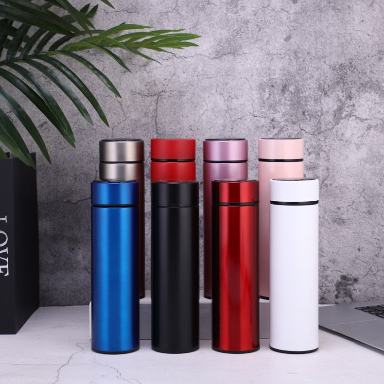 Smart Digital 500ml Vacuum Thermos Flask Led Digital Temperature Display Stainless Steel Cup Water Bottle Customize