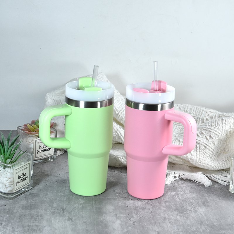 Custom Stainless Steel Kid Tumbler double wall powder coated 14oz Coffee Mug With Lid And Straw