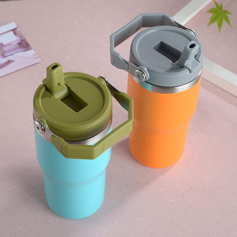 20oz 30oz StainlessTravel Tumbler Mug Double Wall Vacuum Insulated Coffee Mug with Straw Lid and Handle Stainless Steel Mugs