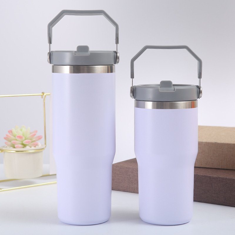 20oz 30oz StainlessTravel Tumbler Mug Double Wall Vacuum Insulated Coffee Mug with Straw Lid and Handle Stainless Steel Mugs