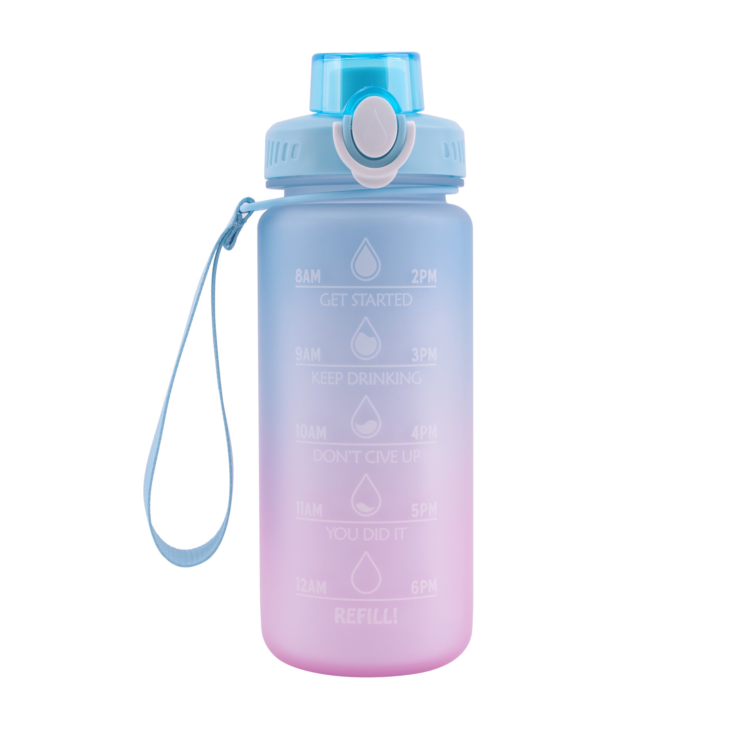 Hot plastic water bottle 500ml, with rope sports cup water cup environmental protection outdoor