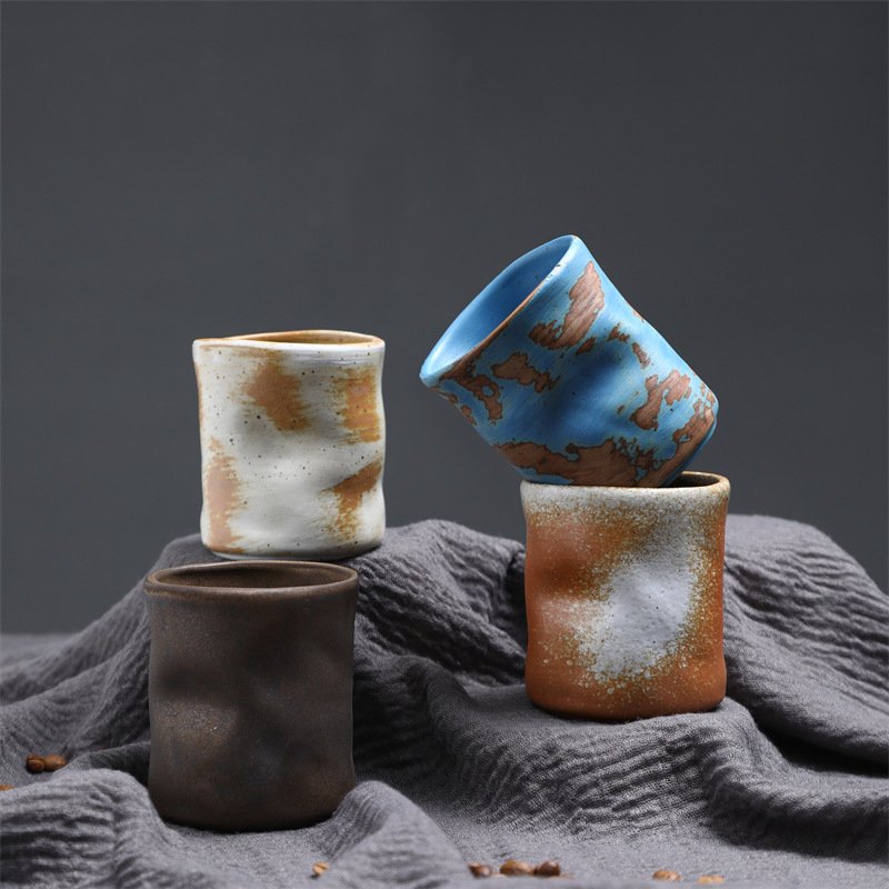 Vintage Handmade 230ml special design ceramic espresso coffee tea cups mugs without hand Creative porcelain water mug cup