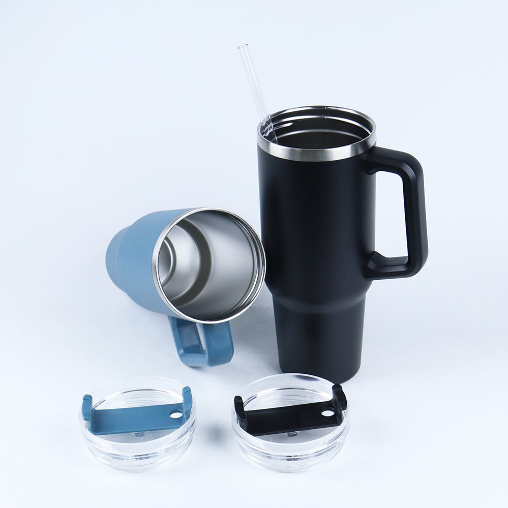 Custom Tumbler 40 oz Stainless Steel Vacuum Insulated Metal Travel Mug Thermos Coffee Cup 40oz Tumbler With Handle And Logo