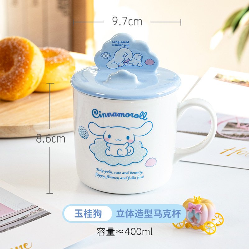 XUX Cute Creative Mug Kuromi Melody Drinking Cup Girl Heart Phone Holder Cup Friend Gift Wholesale