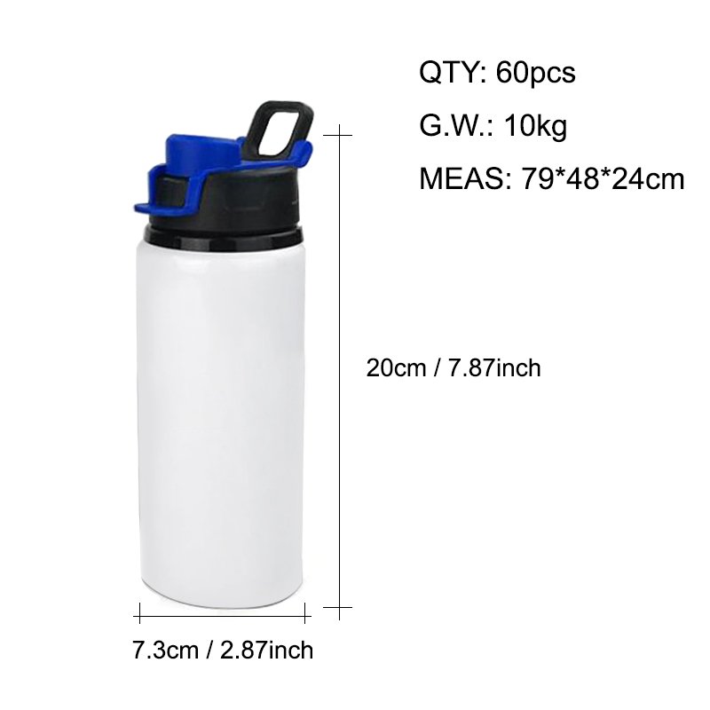 Wholesale Hot Selling Sublimation Aluminium Colorful Big Mouth Outdoor Sports Water Bottle 500ml 600ml 750ml