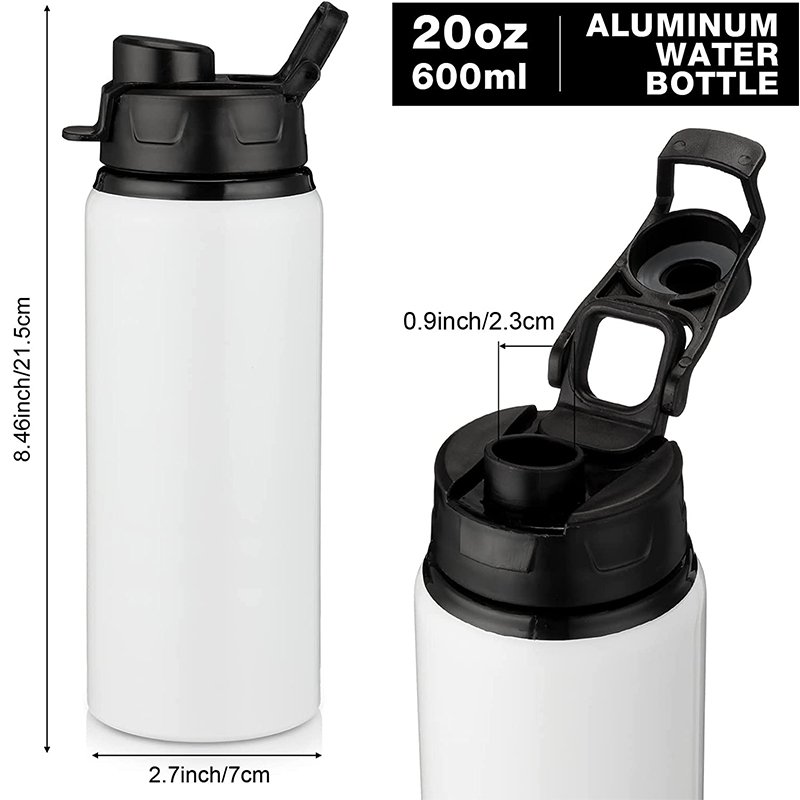 Wholesale Hot Selling Sublimation Aluminium Colorful Big Mouth Outdoor Sports Water Bottle 500ml 600ml 750ml