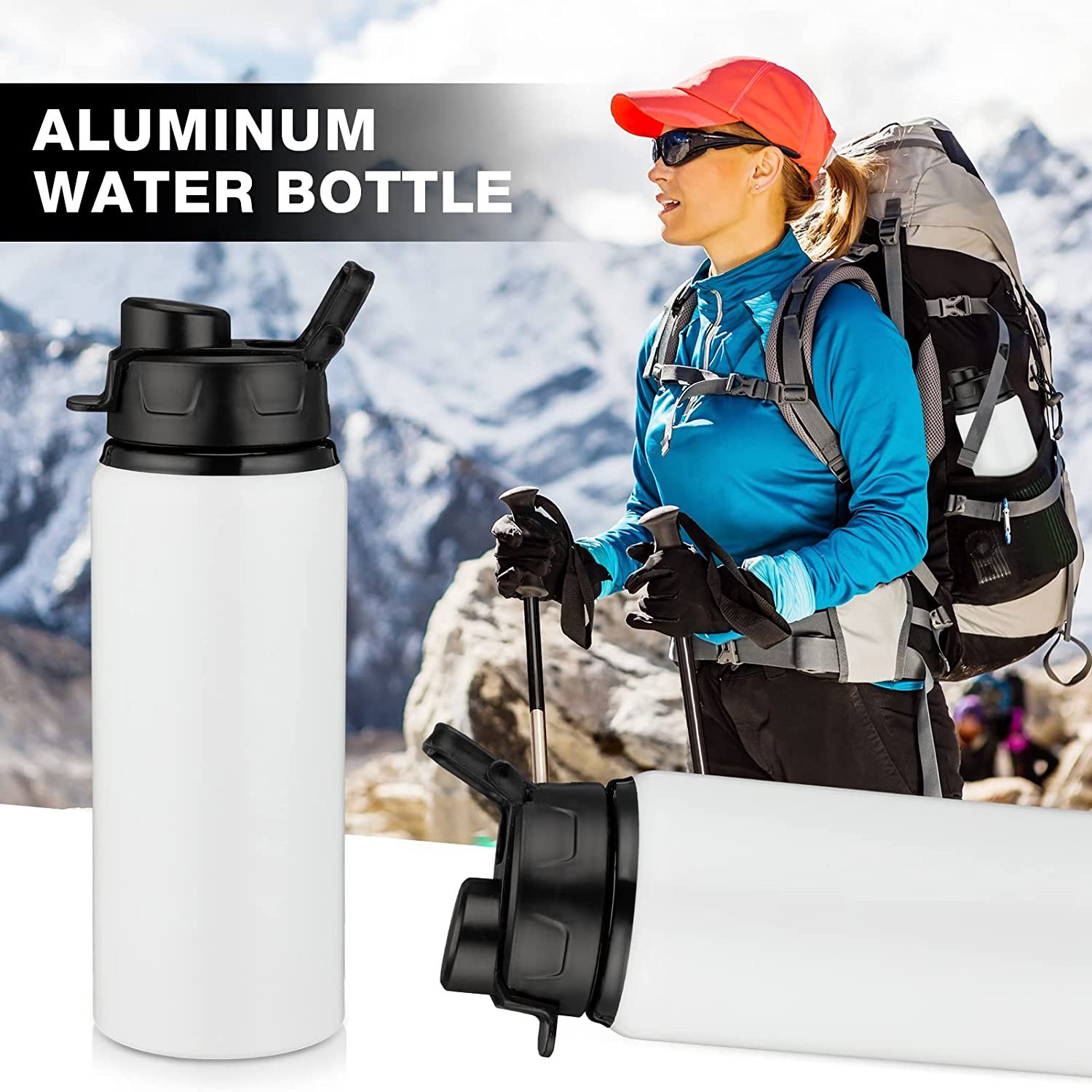 Wholesale Hot Selling Sublimation Aluminium Colorful Big Mouth Outdoor Sports Water Bottle 500ml 600ml 750ml