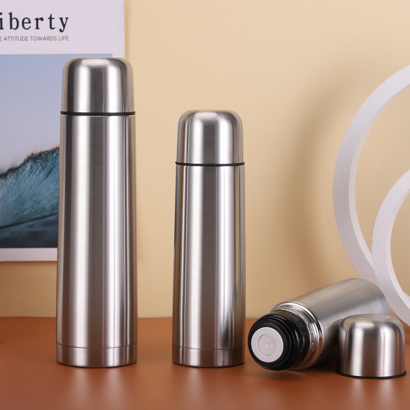 Bullet Shape Drinking Bottle Stainless Steel Double Wall Insulated Vacuum Flask